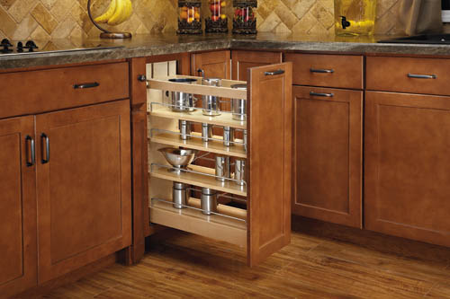 Rev-A-Shelf 448-BCSC-6C Pull-Out Wood Base Cabinet Organizer with Soft