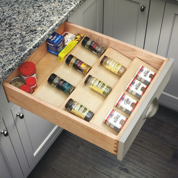 Rev-A-Shelf 4SDI-36-1, 33-1/8 Inch Width Wood Spice Drawer Insert, Natural