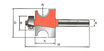 Freud Tools 80-104 3/16 Radius Traditional Beading Bit