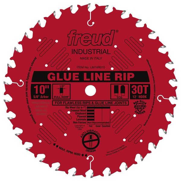 Freud Tools LM74R010 10" x 30T Industrial Glue Line Ripping Blade