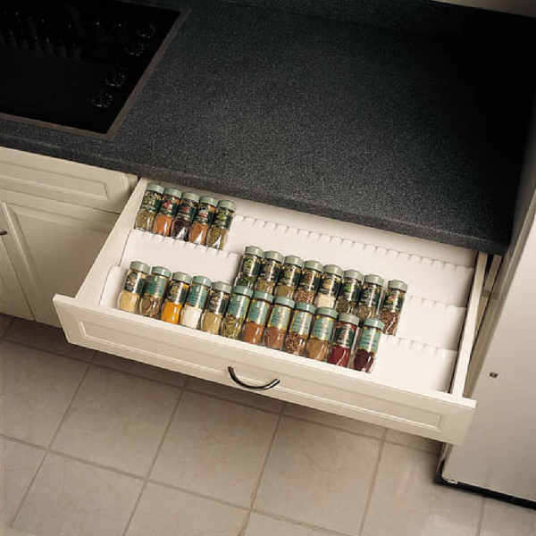 Rev-A-Shelf ST50 White 50″W Spice Organizer Drawer Insert – Siggia Hardware