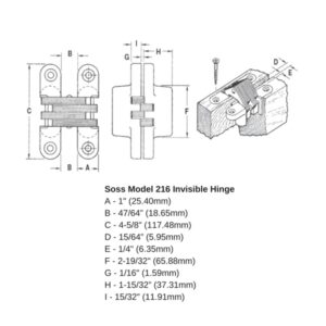Soss 216 Hinge Specifications