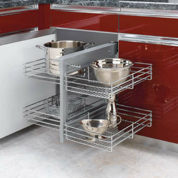 Rev-A-Shelf Two Tier Wire Basket, Silver