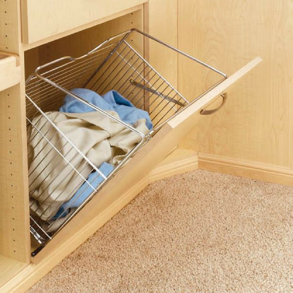 Rev-A-Shelf Chrome Wire 20-1/2"W Tip-Out Hamper Basket