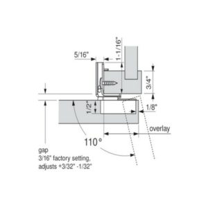BLUM BLUMOTION 39C  1 "  OVERLAY SOFT CLOSE CABINET HINGES 39C355B.16 20 