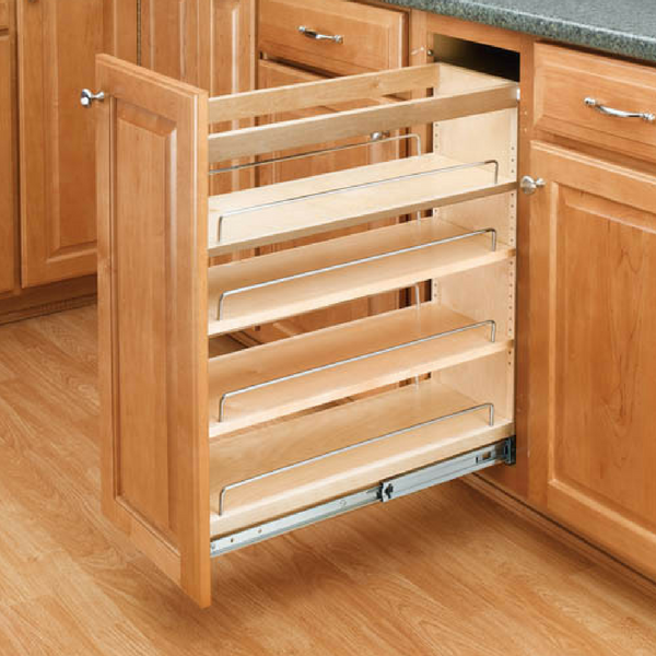 Rev-A-Shelf 448-BCSC-6C Pull-Out Wood Base Cabinet Organizer with Soft