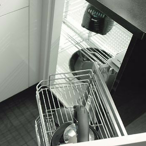 Rev-A-Shelf 15 in. Gray Blind Corner Organizer Soft-Close