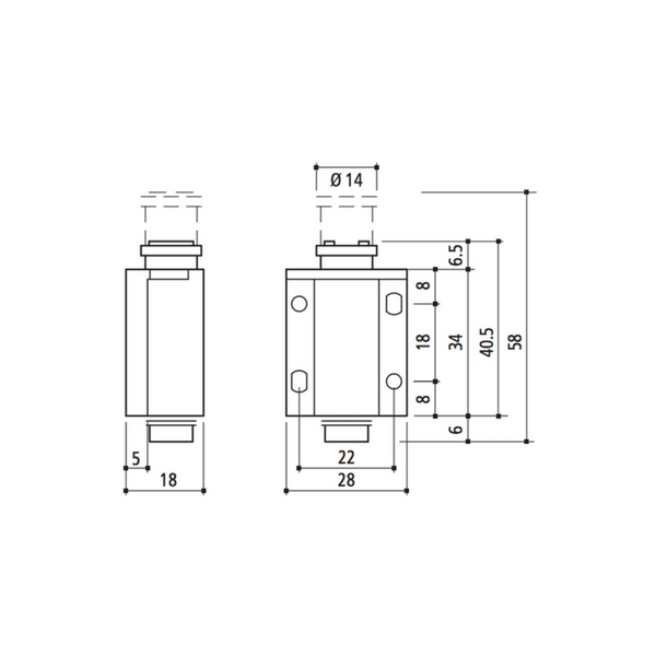 Single Magnetic Touch Latch (Black), FT5070300007 (US Futaba)